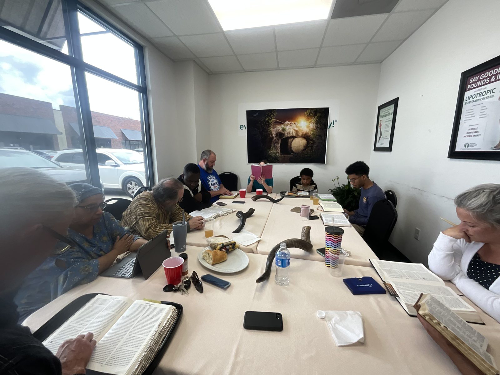 Bible study around the table