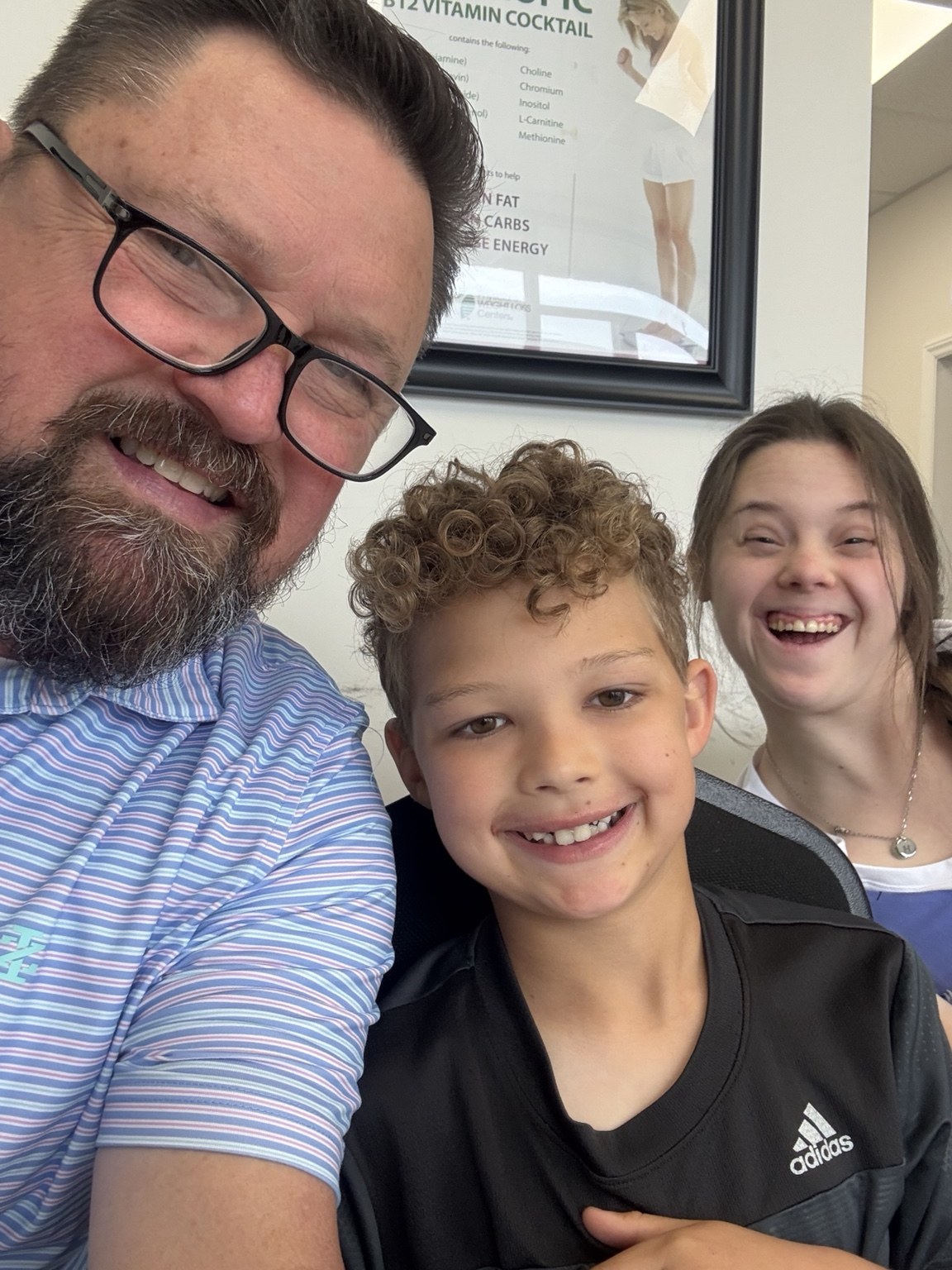 Family smiles together