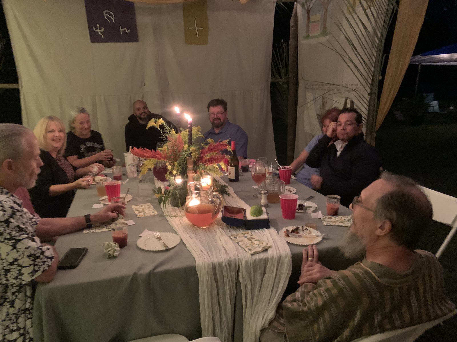 Candlelit feast table