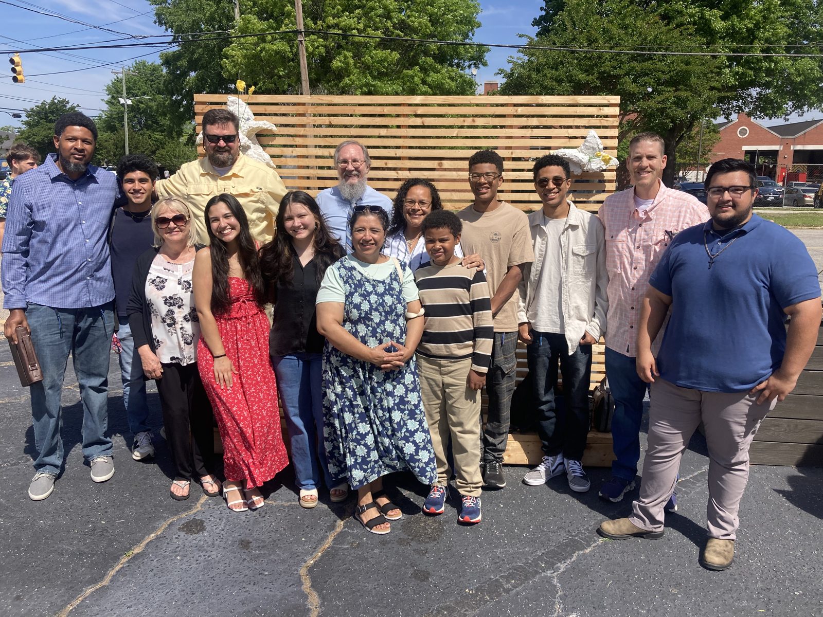 Fellowship family together outdoors